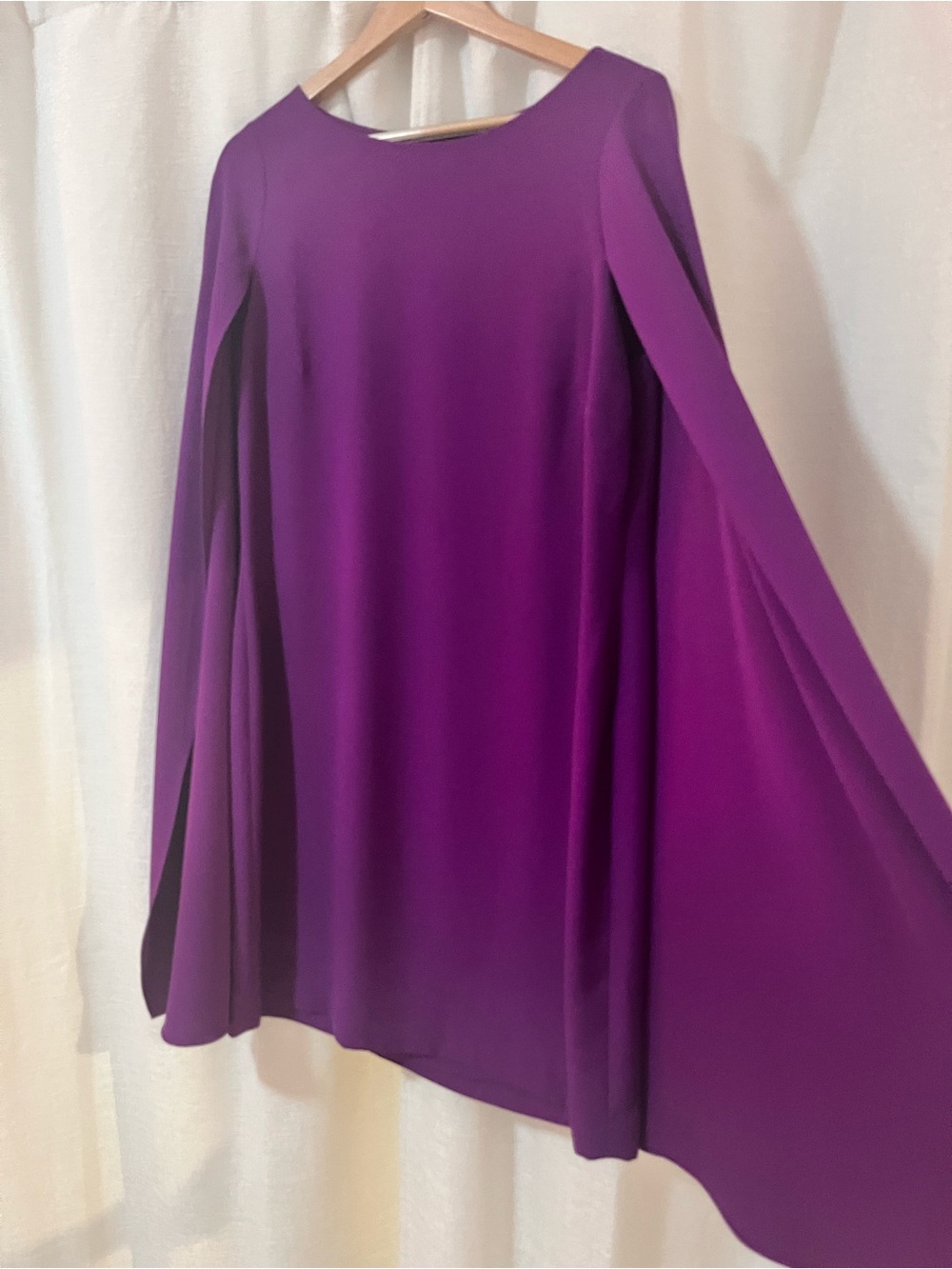 Lauren Ralph Lauren Purple Long-Sleeve Shift Dress. Size 12. - Picture 3 of 8